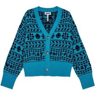 Molo Gilly Cardigan Peacock Blue 98/104 cm  Blå  98/104 cm  kvinde