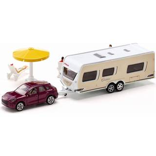 Siku personbil med campingvogn 1:55
