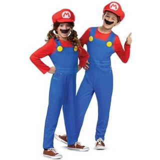 Mario Elevated Costume Official Super Mario Bros-kostume med hat og bart børnestørrelse (4-6)