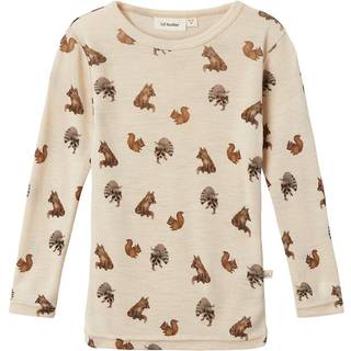 LIL ATELIER Langærmet Uld Bluse Nimo Sandshell