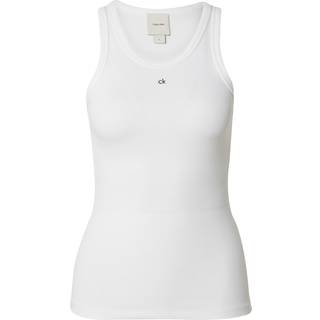 Slim Ribbed Tank Top - White - L