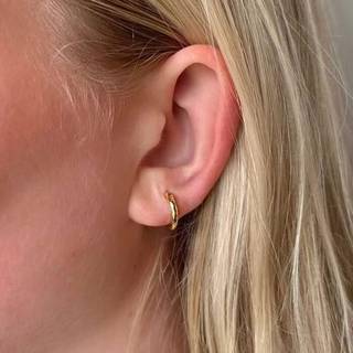 MerlePerle - Smilla Small creoler i forgyldt sølv. 12,5 mm