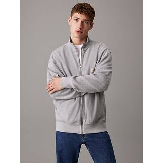 Waffle Cotton Zip Up Cardigan - Grey - XXS