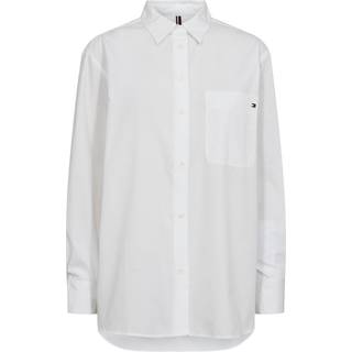 Tommy Hilfiger Tommy Hilfiger White Easy Fit Essential 100% Cotton Poplin Shirt