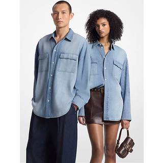 MK Oversized Chambray Shirt - Blue - Michael Kors