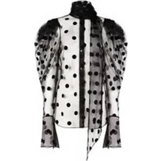 Nina Ricci Puff-sleeve gathered shirt - black - XL