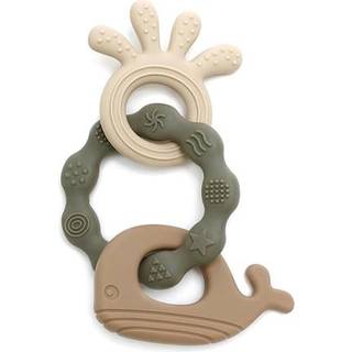 Magni Biderangle i silikone med hval og blæksprutte vedhæng - grøn-LFBG godkendt