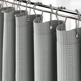 Neaterize bruseforhæng Gray - Hotel Style Gray Broes Gardiner til badeværelse med vaffeldesign 72x84 inches - Stof brusforhæng - Cortinas de Bao
