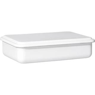 Riess Serve + Store Vorratsbehälter medium / niedrig Weiß - Emaille - Weiß