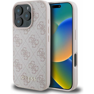 iPhone 16 Pro Max Guess 4G Metal Gold Logo Hybrid Cover - Pink