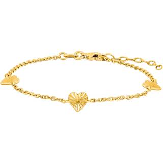 Nordahl Jewellery - ACTOR52 armbånd i forgyldt sølv m. hjerter