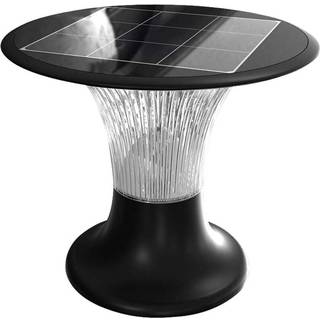 15W LED Solarlygte til Søjle - Diamond, 2200lm, LiFePO4 Batteri 3,2V 6000mAh, 6000K+4000K, Sort - Kulør : CCT (Varm til Kold Hvid)