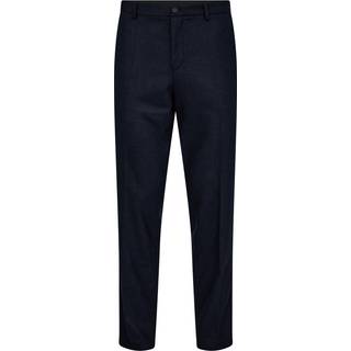 Slim fit bukser i flannel med stræk