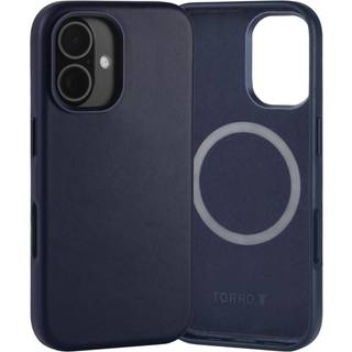 iPhone 16 Leather Slimline Bumper Case (MagSafe Compatible) - Blue