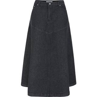 Soft Rebels Jennie Midi Nederdel Denim Sort-M