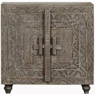 Skænk Home ESPRIT Grå Lys brun Træ 91,5 x 40 x 90 cm