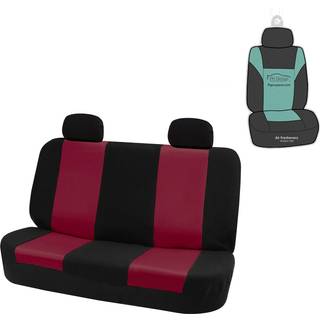 FH Group Car Seat Cover Universal Bourgogne Fit til bags?det - Combo Small Car Seat Cover Design Car Interior Tilbeh?r til SUV sedan - Bagerste b