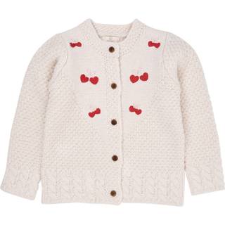 Copenhagen Colors Lambwool Cardigan w Bow Emb  CREAM 128 cm  Creme  128 cm  Unisex