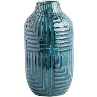 HJN keramisk vase-teal vase til boligindretning blomstervase til centerpieces moderne indretning vaser til stue/boghylde/mantel/boligindretning a