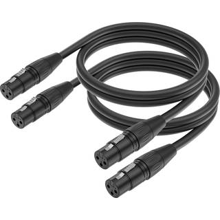 Yinker XLR -kabel 3 -pin XLR Kvindelig til kvindelig mikrofon mikrofonkabel til lyd- og lydudstyr (5ft/1,5m 2Pack)