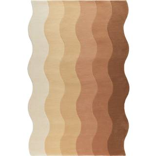 Decotique Wave Uldgulvtæppe 180x270 Cm - Uldtæpper Uld Fra New Zeeland Beige - MR-08
