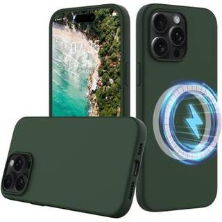 iPhone 16 Pro Liquid Silikone Cover - MagSafe Kompatibel - Mørkegrøn