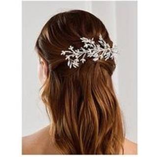 Jon Richard Jon Richard Silver Crystal Leaf Side Tiara