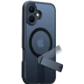 TORRAS iPhone 16 Fleksibel Plastik Cover m. Roterende Kickstand - MagSafe Kompatibel - Sort