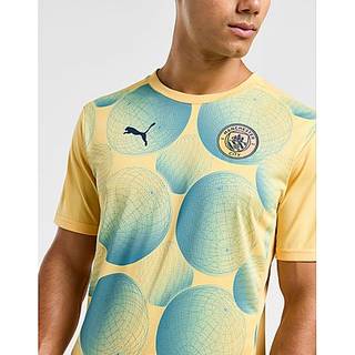 Men&#39;s Puma Manchester City Pre-match Short Sleeve Jersey, Yellow, Size L, Clothing - Bold Blue - L