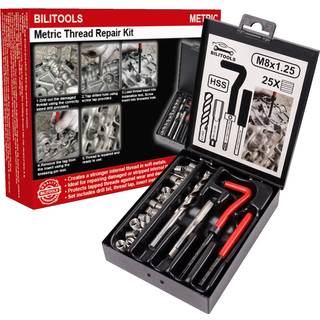 Bilitools M8X1.25 Tr?dreparationss?t HSS Drill Helicoil Repair Kit Metric Metric