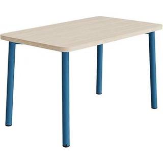 Bord Add 590, 1200x700 mm højde 720 mm med lydabsorberende hvidpigmenteret eg, blåt stel