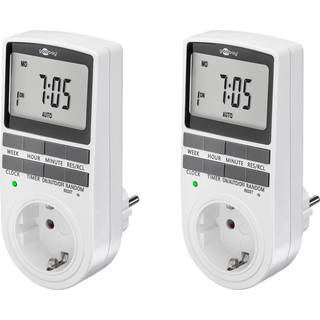 Goobay Digital timer, set om 2 programmerbar timer med kontakt med skyddsjord (typ F)