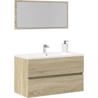 Møbelsæt Til Badeværelse 2 Dele Konstrueret Træ - Sonoma-eg