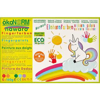 ÖkoNorm fingermaling nawaro, 6-farvet sæt "klassisk" - rød, gul, grøn, blå, brun, sort