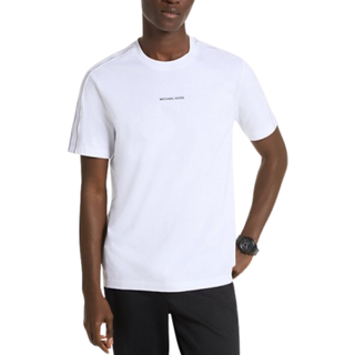 MK Logo Tape Cotton T-Shirt - White - Michael Kors - XL