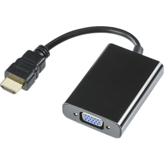 Deltaco HDMI til VGA & Audio Adapter, 0.2m - Sort