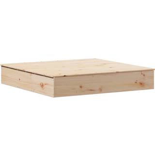 sandkasse med låg 111x111x19,5 cm massivt fyrretræ