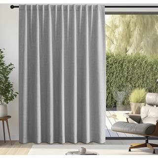 Nicetown Ekstra bred lysegr? skyded?r Gardiner Hook Belt/Rod Pocket/Back Tab Faux Linned Termisk drapningsrum Disvindue