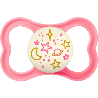 MAM Supreme Night Silikone Sutter 6-16m 2-pak, Pink/Neutral