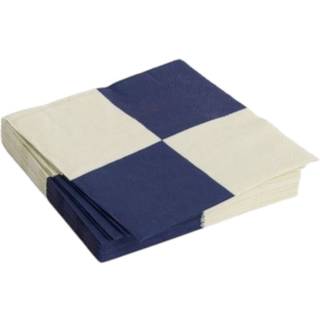 Hay - Servietter - Lunch - 20 stk. 33x33 cm - Off White/Mørk blå Tern