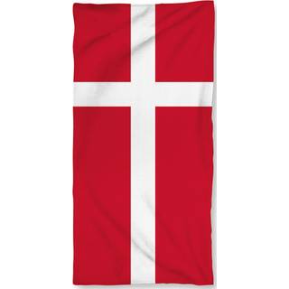 Dannebrog håndklæde - 70x140 cm - 100% bomuld - Blødt badehåndklæde med det danske flag