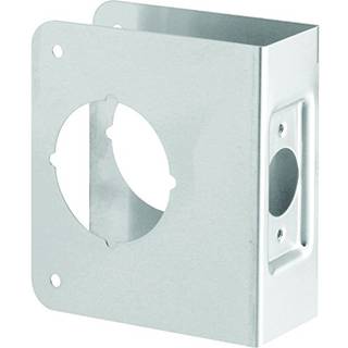 Prime-line MP9553 Rustfrit st?l Enkeltboret hull?s og d?rforst?rkningsplade til 1-3/4 tommer. Tykke d?re rustfrit st?l finish (enkelt pakke)