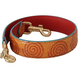 Dolce & Gabbana Orange Læder Swirl Print Taske Skulder Strap