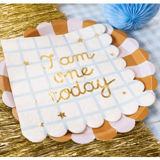 12 stk. I am one today" Servietter – 33x33 cm – Perfekt til 1-års fødselsdag