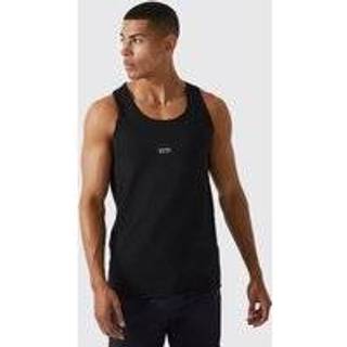 Mens Black Man Active Gym Basic Muscle Fit Vest