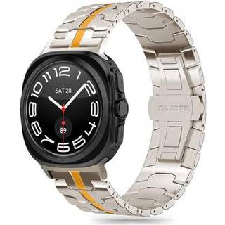 Samsung Galaxy Watch Ultra Tech-Protect Line strop i rustfrit stål - 47mm - Titanium / Orange