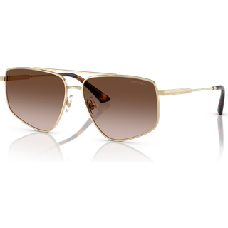 Jimmy Choo Kvinde JC4011 300613 Solbriller Stål Guld Brun Pilot Normal Skygge