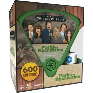 Trivial Pursuit Parks and Recreation Trivia Game from Parks and Recreation TV Series 600 Frågor & Die in Travel Container Officiellt licensierade