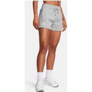 Under Armour Icon Fleece Boxer Women's 2.75" Shorts Mod Gray Light Heather / White M