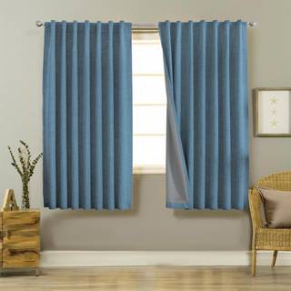 Joydeco 100% sorte udgardiner 63 tommer lange 2 paneler burg naturlige blackout linned gardiner til soveværelse stue mørkningsgardin termisk isol